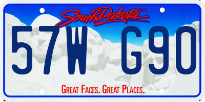 SD license plate 57WG90