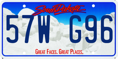 SD license plate 57WG96