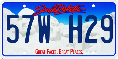 SD license plate 57WH29
