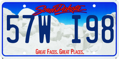 SD license plate 57WI98