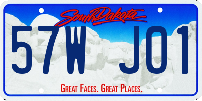 SD license plate 57WJ01