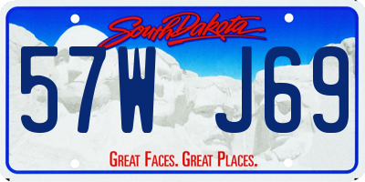 SD license plate 57WJ69