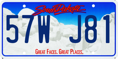SD license plate 57WJ81