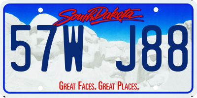 SD license plate 57WJ88