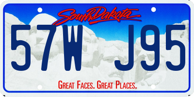 SD license plate 57WJ95