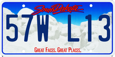 SD license plate 57WL13