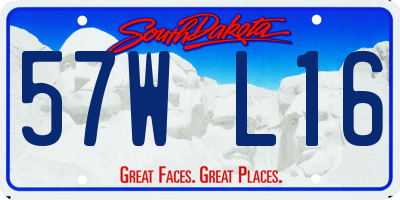 SD license plate 57WL16