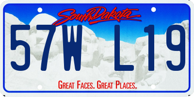 SD license plate 57WL19