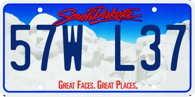 SD license plate 57WL37
