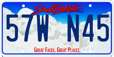 SD license plate 57WN45