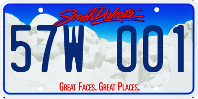 SD license plate 57WO01