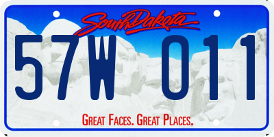 SD license plate 57WO11