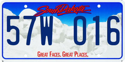 SD license plate 57WO16
