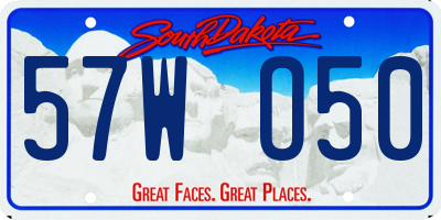 SD license plate 57WO50