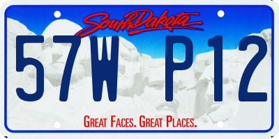 SD license plate 57WP12