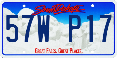 SD license plate 57WP17