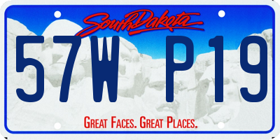 SD license plate 57WP19