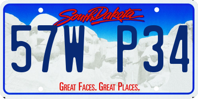 SD license plate 57WP34