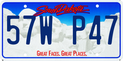SD license plate 57WP47