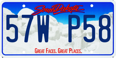 SD license plate 57WP58