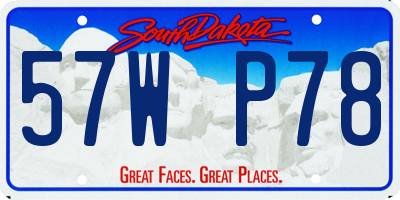 SD license plate 57WP78