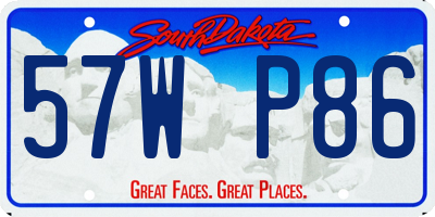 SD license plate 57WP86