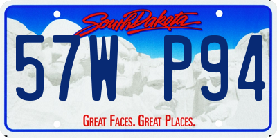 SD license plate 57WP94
