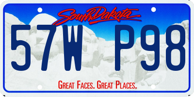 SD license plate 57WP98