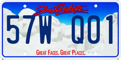 SD license plate 57WQ01
