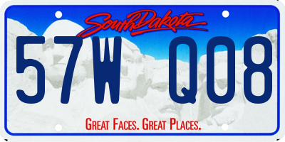 SD license plate 57WQ08