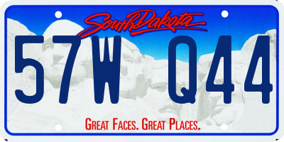 SD license plate 57WQ44