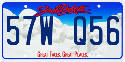 SD license plate 57WQ56