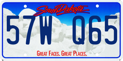 SD license plate 57WQ65
