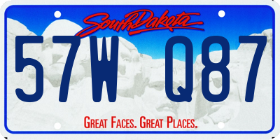 SD license plate 57WQ87