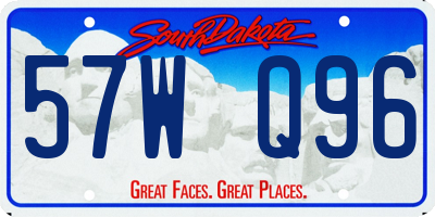 SD license plate 57WQ96