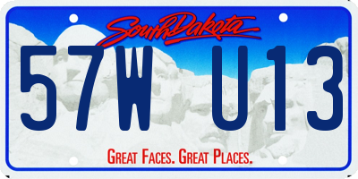 SD license plate 57WU13