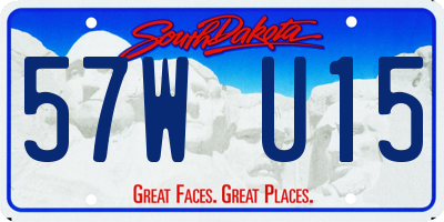 SD license plate 57WU15