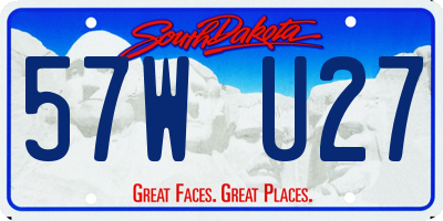 SD license plate 57WU27