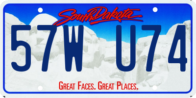 SD license plate 57WU74