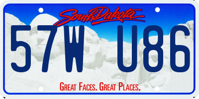 SD license plate 57WU86