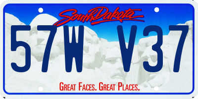 SD license plate 57WV37