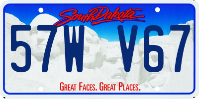 SD license plate 57WV67