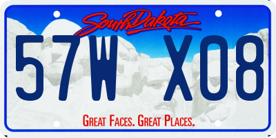 SD license plate 57WX08