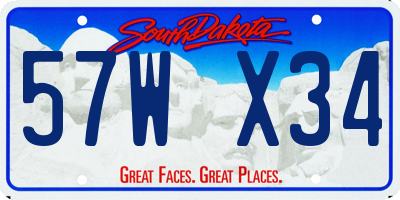 SD license plate 57WX34