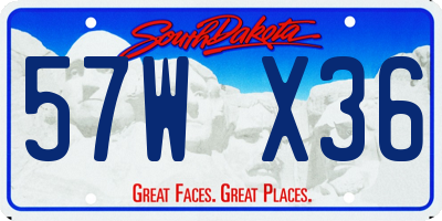 SD license plate 57WX36