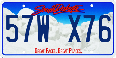SD license plate 57WX76