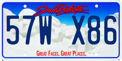 SD license plate 57WX86