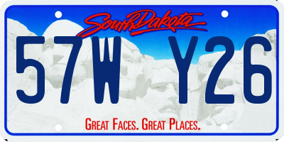 SD license plate 57WY26