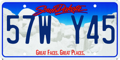SD license plate 57WY45
