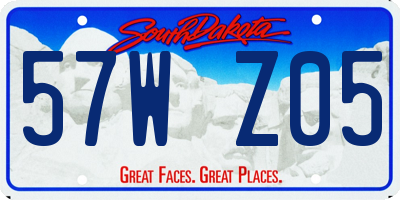 SD license plate 57WZ05
